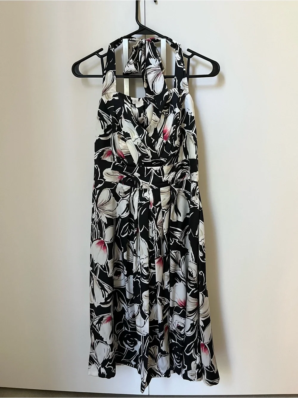 WHBM silk floral halter dress